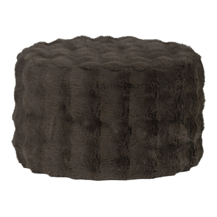 WOOOD Poef Olven Fluffy stof - Bruin