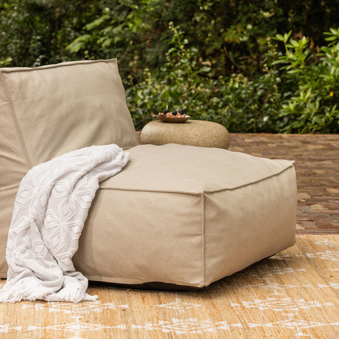 WOOOD Outdoor Loungestoel Velora Olefin stof - Zand - ThatLyfeStyle