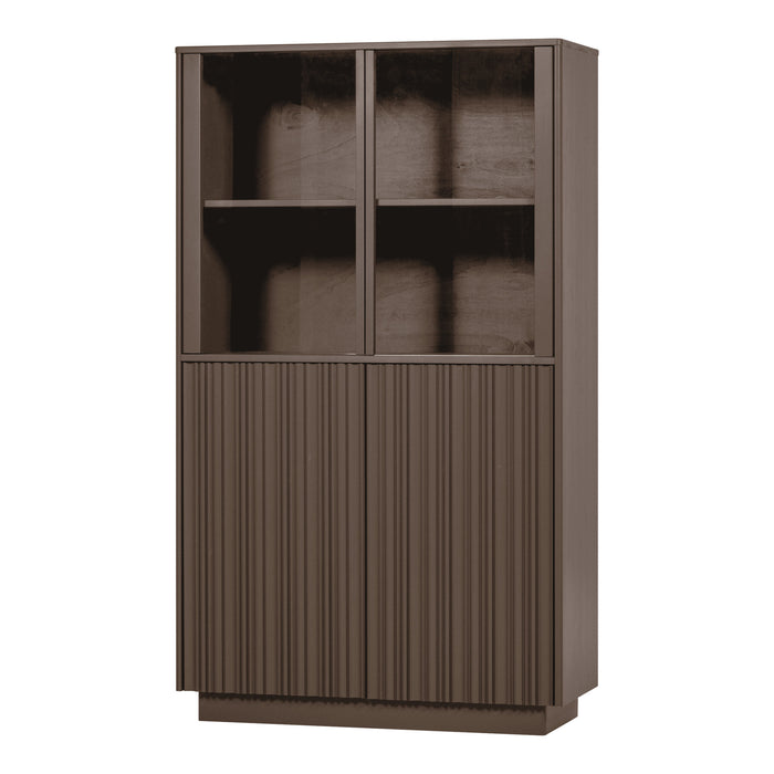 WOOOD Vitrinekast Nova Grenenhout, 172 x 102cm - Truffel Bruin