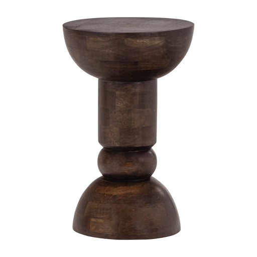 WOOOD Ronde Bijzettafel Emel Mangohout, 40cm - Donkerbruin - ThatLyfeStyle