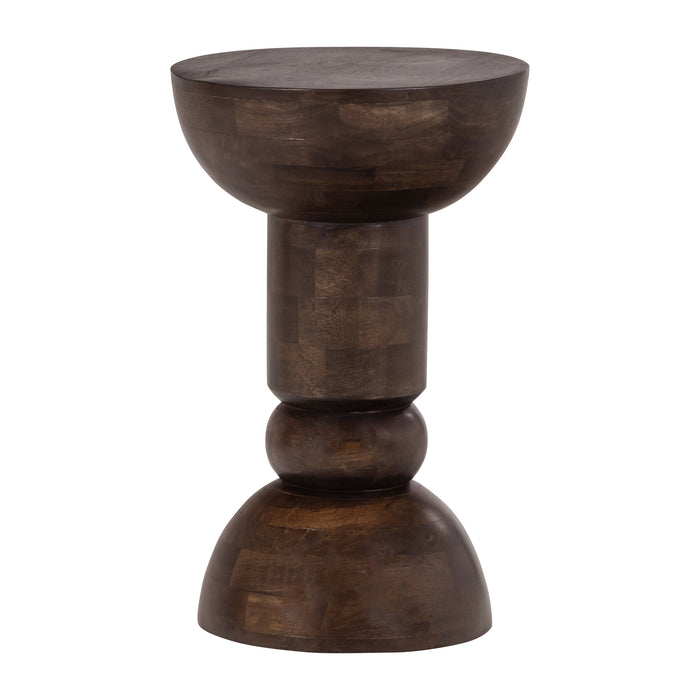 WOOOD Ronde Bijzettafel Emel Mangohout, 40cm - Donkerbruin - ThatLyfeStyle