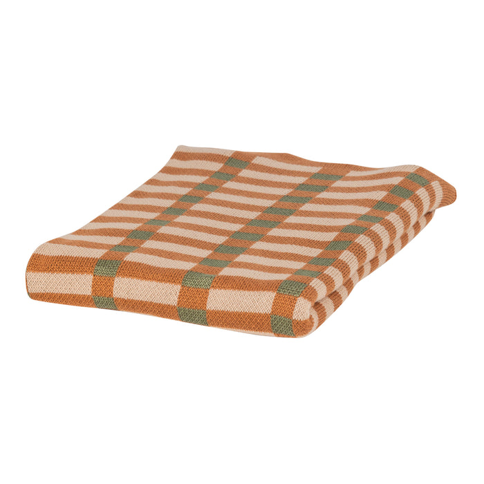 WOOOD Plaid Vola 130 x 170cm - Groen/Oranje - ThatLyfeStyle