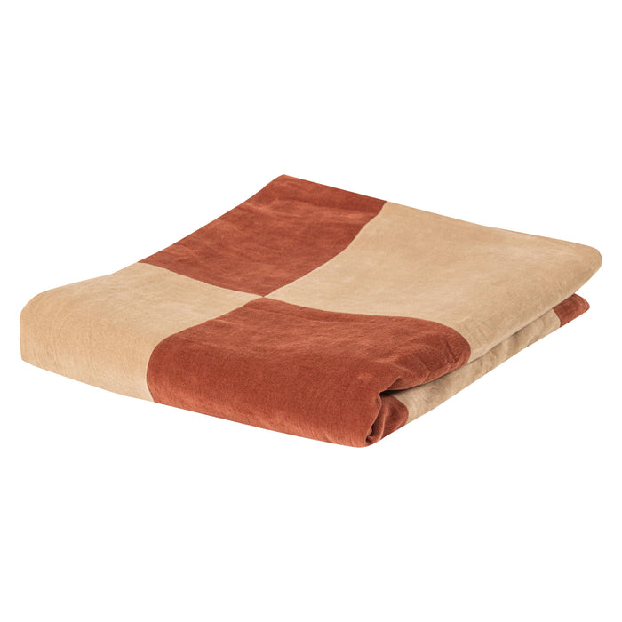 WOOOD Plaid Zena 130 x 170cm - Roestbruin/Beige - ThatLyfeStyle