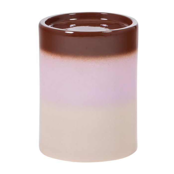 WOOOD Ronde Bijzettafel Ollo Keramiek, 35cm - Roze/Bruin - ThatLyfeStyle