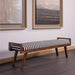 WOOOD Bankje Valo Stof en acaciahout, 157cm - Zwart - ThatLyfeStyle