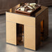 WOOOD Bijzettafel Mirrox MDF met spiegelglas, 45 x 45cm - Bruin - Vierkant - ThatLyfeStyle