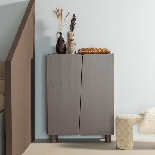 WOOOD Opbergkast Root Grenenhout, 135 x 100cm - Truffelbruin - ThatLyfeStyle