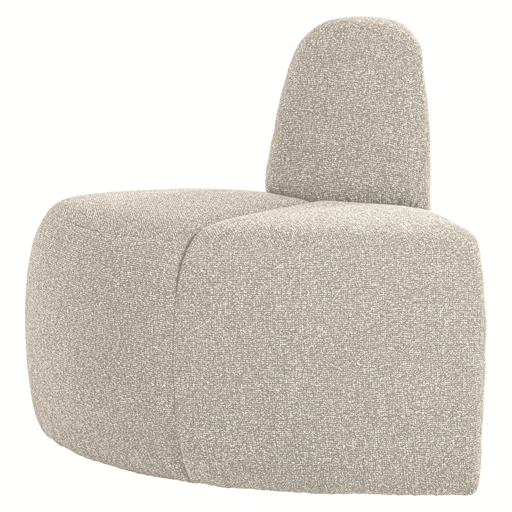 WOOOD Eetkamerbank Mojo Bouclé, Hoek Rond - Beige Melange - ThatLyfeStyle
