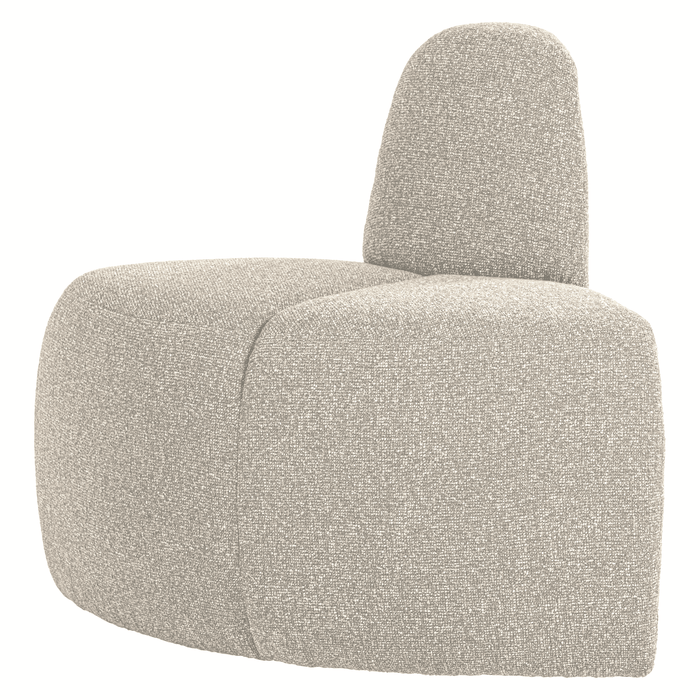 WOOOD Eetkamerbank Mojo Bouclé, Hoek Rond - Beige Melange