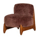 WOOOD Fauteuil Runi Velvet & Eiken - Paars/Bruin