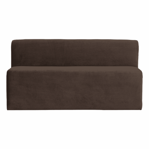 WOOOD Modulaire Eetkamerbank Mojo Base Velvet, 164cm - Donkerbruin