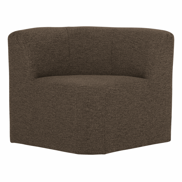 WOOOD Modulaire Eetkamerbank Mojo Base Bouclé, Hoek 80cm - Bruin