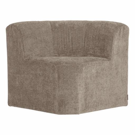 WOOOD Modulaire Eetkamerbank Mojo Base Rib, Hoek 80cm - Donker Zand