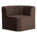WOOOD Modulaire Eetkamerbank Mojo Base Velvet, Hoek 80cm - Donkerbruin