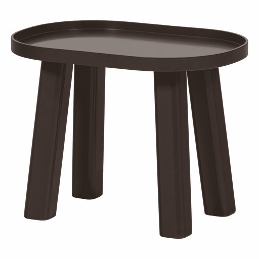 WOOOD Ovale Bijzettafel Mosa 60 x 41cm - Donkerbruin - Ovaal