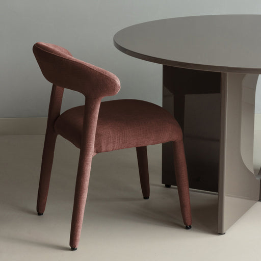 WOOOD Eetkamerstoel Sile Linnenlook - Bordeauxrood
