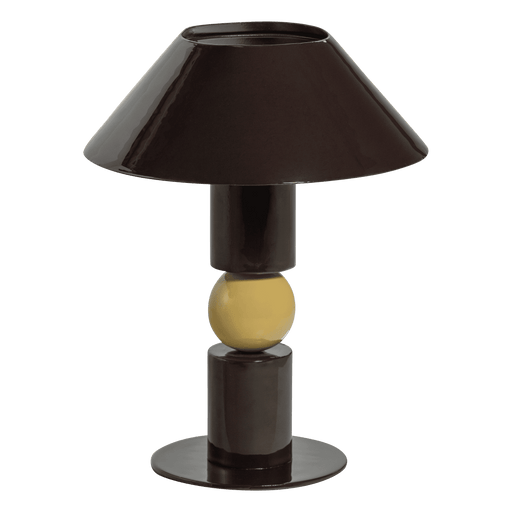 WOOOD Tafellamp Glowa 38cm - Donkerbruin/Geel