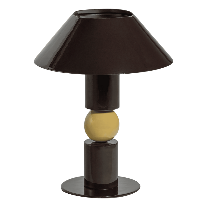 WOOOD Tafellamp Glowa 38cm - Donkerbruin/Geel