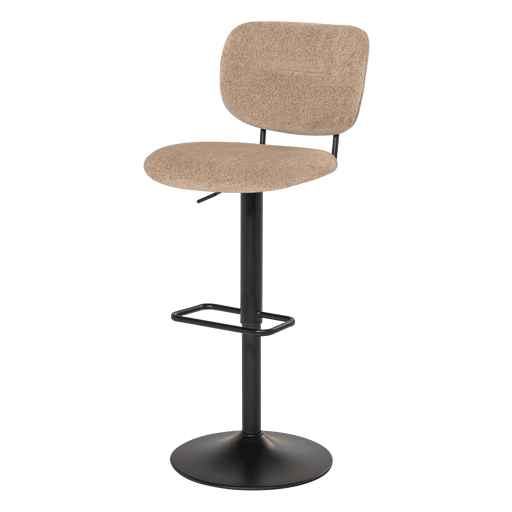 WOOOD Verstelbare Barstoel Brint Chenille - Zand (zithoogte 62-83cm)