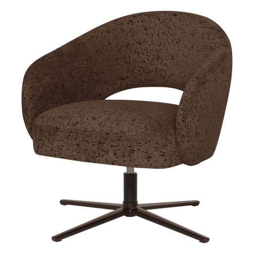 WOOOD Draaifauteuil Pico Structure Velvet - Bruin