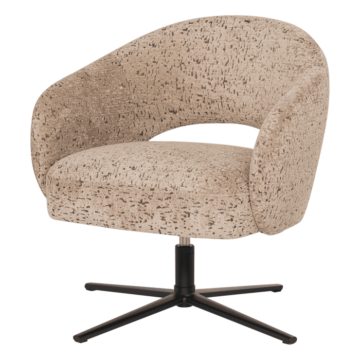 WOOOD Draaifauteuil Pico Velvet - Zand