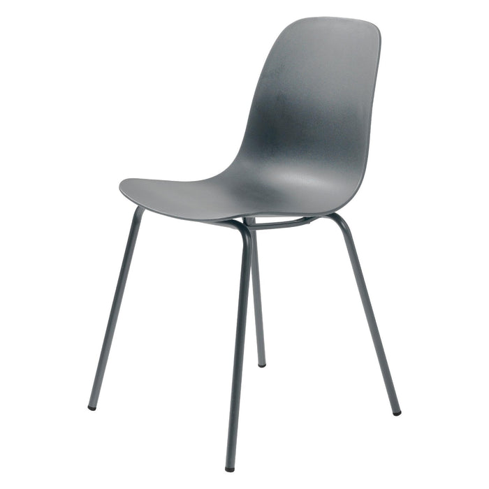 Set van 4 - Nest of Nora Eetkamerstoelen Zoey - Metaal - Grijs