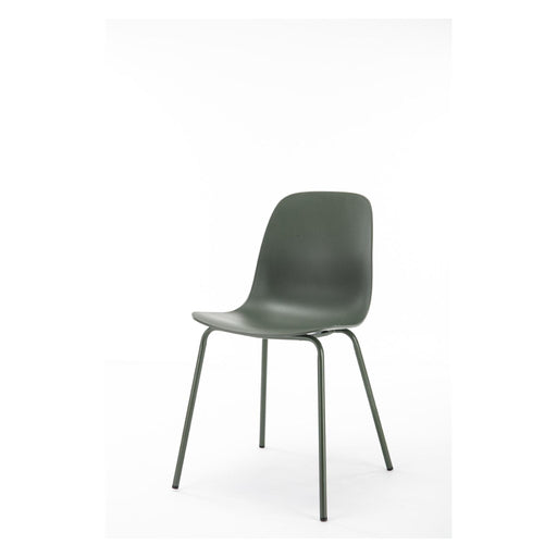 Set van 4 - Nest of Nora Eetkamerstoelen Zoey - Metaal - Olijfgroen