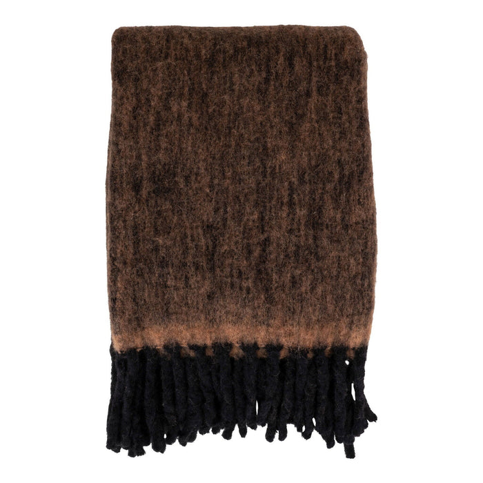 QUVIO Luxe en warme plaid - Bruin - 130x170 cm - Wol