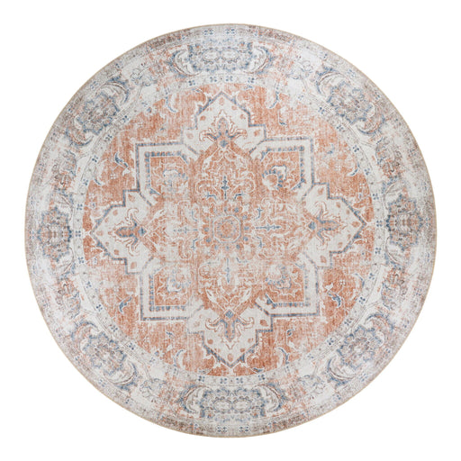 QUVIO Vloerkleed Havana - Rond - Oranje/Blauw - 200 cm