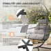 Hangstoel 100x105x195 cm Grijs Polyester met Frame en Kussen ML-Design - ThatLyfeStyle