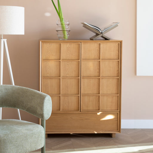 Zuiver Opbergkast Raster Essenhout, 120 x 100cm - Naturel - ThatLyfeStyle