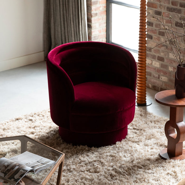 Dutchbone Fauteuil Dorothy Velvet - Rood