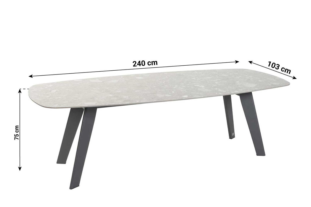 4 Seasons Outdoor Montana dining tuintafel 240 x 103 cm antraciet