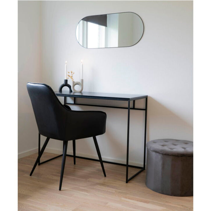 QUVIO Grote ovale spiegel – Staal – 35×80 cm – Zwart - ThatLyfeStyle