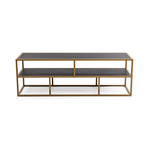 Stalux TV-meubel Luuk 150cm - goud / zwart eiken