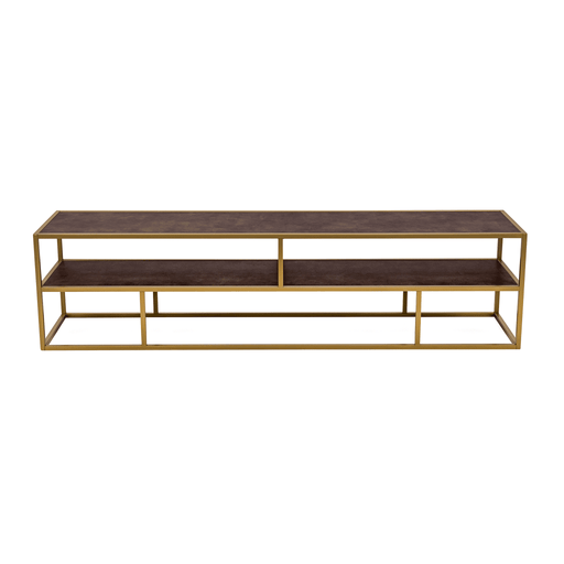 Stalux TV-meubel Luuk 200cm - goud / lederlook bruin