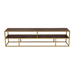Stalux TV-meubel Luuk 200cm - goud / lederlook bruin