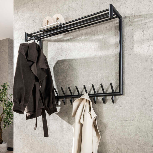 LifestyleFurn Kapstok Carmelo Met 20 haken en plank - Donkergrijs Mat