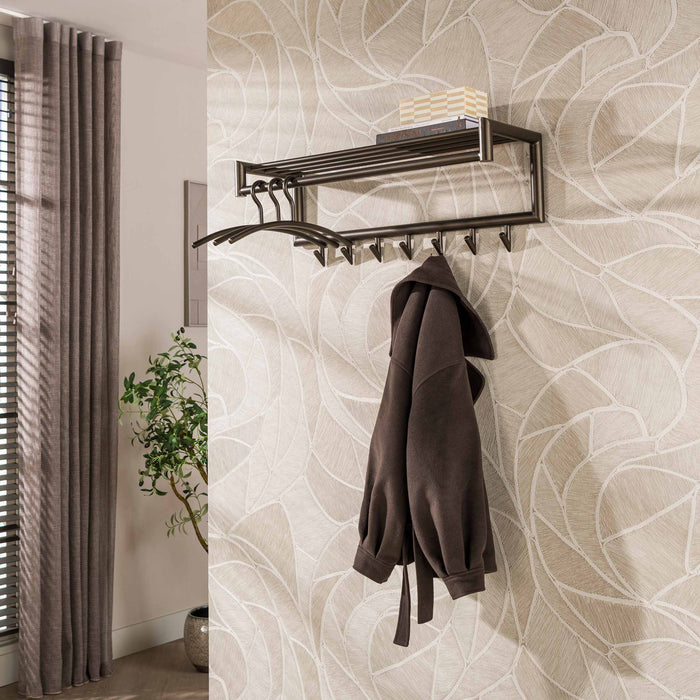LifestyleFurn Kapstok Letica met 7 haken en plank - Drift Brown