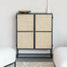 ZILT Opbergkast Richie Webbing, 100 x 80cm - Beige,Zwart