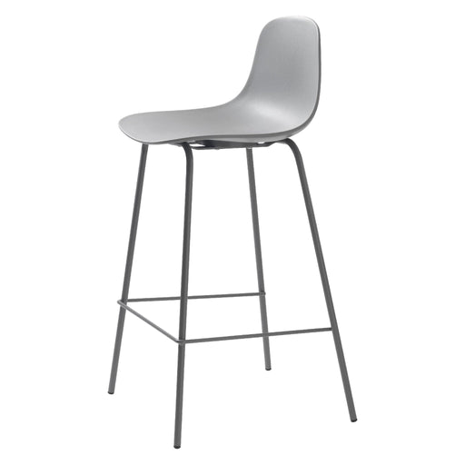 Set van 2 Nest of Nora barstoelen met rugleuning Zoey - Grijs