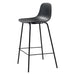 Set van 2 - Nest of Nora Barstoelen met rugleuning Zoey - Metalen frame - Zwart