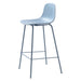 Set van 2 - Nest of Nora Barstoelen met rugleuning Zoey - Metalen frame - Blauw