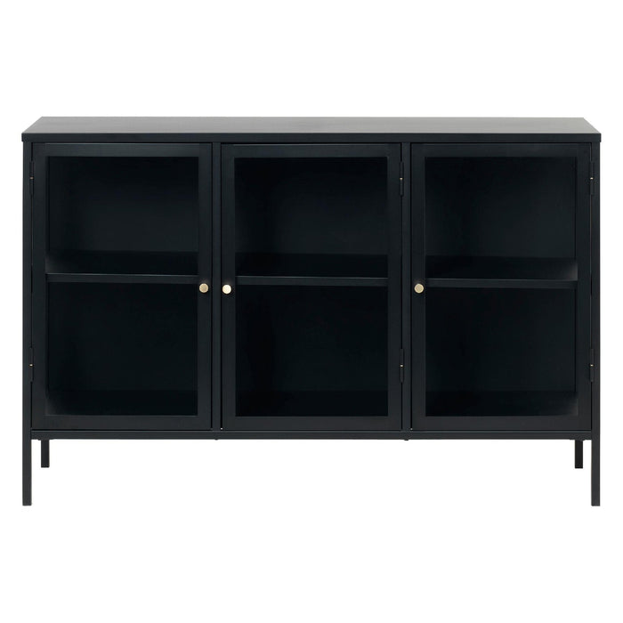 Nest of Nora Metalen dressoir Maja - met glazen deuren - Zwart