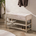 LifestyleFurn Halbankje Markita met schoenenrek 85cm - Beige