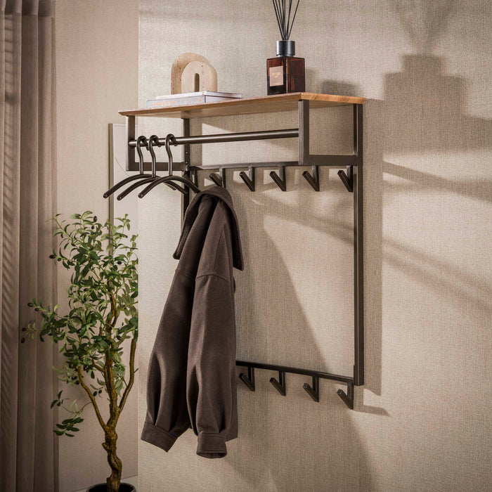 LifestyleFurn Kapstok Tekia Met 2 x 6 haken - Brons