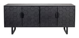 ZILT Dressoir Derrius Dennenhout, 140cm - zwart