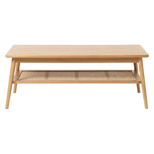 Nest of Nora Rechthoekige Salontafel Enli - met rotan legplank - Eiken - Naturel