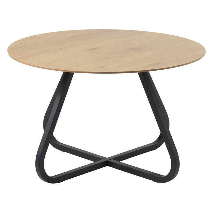 Nest of Nora Ronde eettafel Alma - 120 cm - Eiken melamine met metalen poten - Naturel
