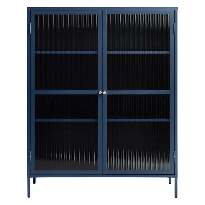 Nest of Nora Vitrinekast met glazen deuren - Leni - Metaal - Blauw